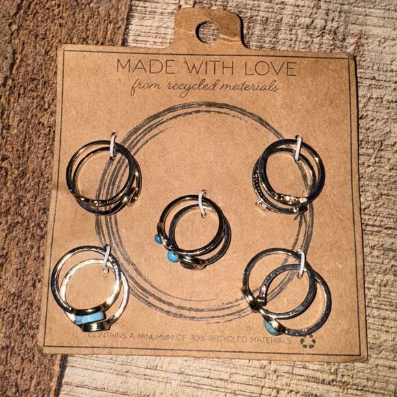 Unique designs rings nwt made from recycled materials boho - Picture 1 of 5